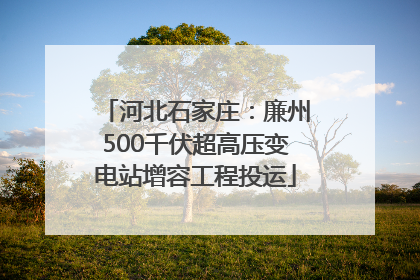 河北石家庄：廉州500千伏超高压变电站增容工程投运