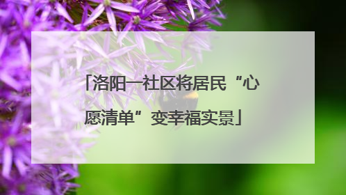 洛阳一社区将居民“心愿清单”变幸福实景