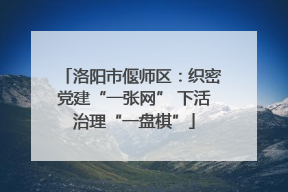 洛阳市偃师区：织密党建“一张网” 下活治理“一盘棋”
