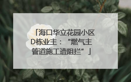 海口华立花园小区D栋业主：“燃气主管道施工遭阻拦”