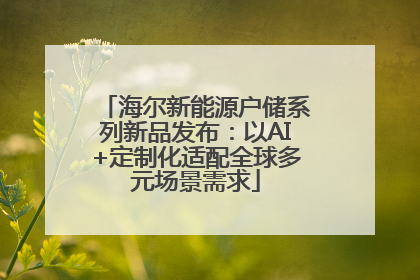海尔新能源户储系列新品发布：以AI+定制化适配全球多元场景需求