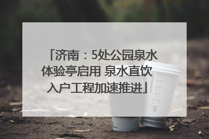 济南：5处公园泉水体验亭启用 泉水直饮入户工程加速推进