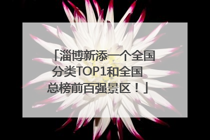 淄博新添一个全国分类TOP1和全国总榜前百强景区！