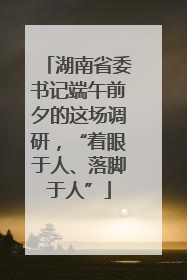 湖南省委书记端午前夕的这场调研，“着眼于人、落脚于人”