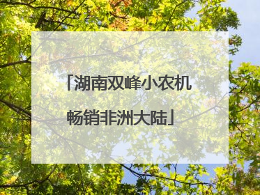 湖南双峰小农机畅销非洲大陆