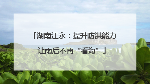 湖南江永：提升防洪能力 让雨后不再“看海”