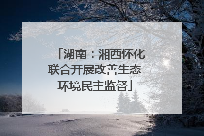 湖南：湘西怀化联合开展改善生态环境民主监督