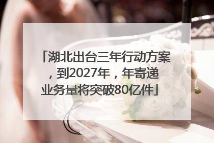湖北出台三年行动方案，到2027年，年寄递业务量将突破80亿件