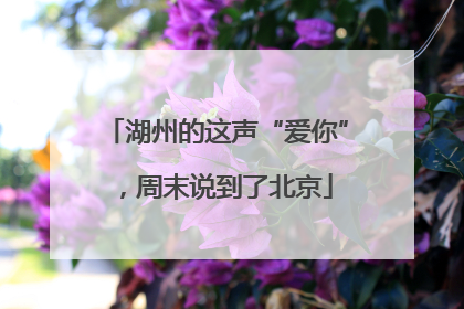 湖州的这声“爱你”，周末说到了北京