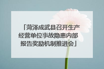菏泽成武县召开生产经营单位事故隐患内部报告奖励机制推进会