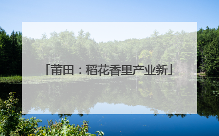 莆田：稻花香里产业新