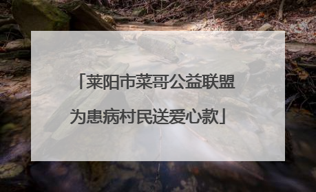 莱阳市菜哥公益联盟为患病村民送爱心款