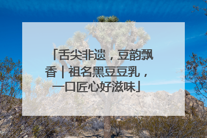 舌尖非遗，豆韵飘香｜祖名黑豆豆乳，一口匠心好滋味