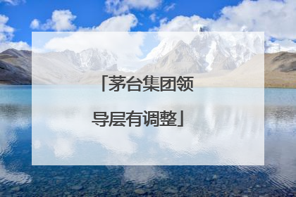 茅台集团领导层有调整