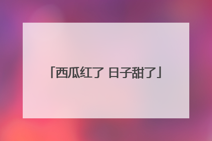 西瓜红了 日子甜了