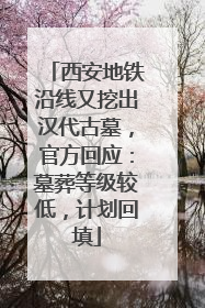 西安地铁沿线又挖出汉代古墓，官方回应：墓葬等级较低，计划回填