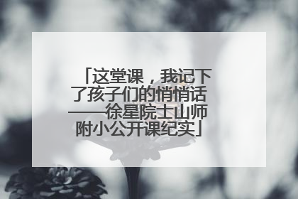 这堂课，我记下了孩子们的悄悄话——徐星院士山师附小公开课纪实