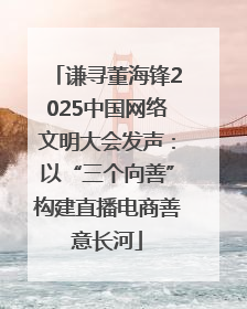 谦寻董海锋2025中国网络文明大会发声：以“三个向善”构建直播电商善意长河