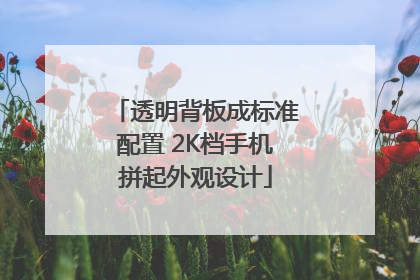 透明背板成标准配置 2K档手机拼起外观设计