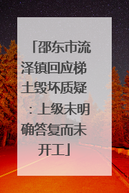 邵东市流泽镇回应梯土毁坏质疑：上级未明确答复而未开工