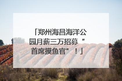 郑州海昌海洋公园月薪三万招募“首席摸鱼官”！