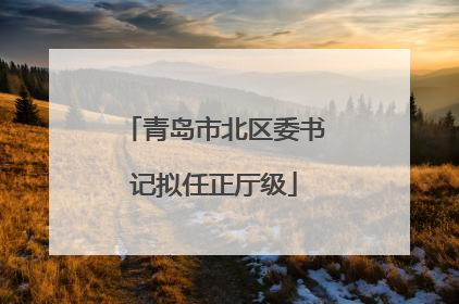 青岛市北区委书记拟任正厅级