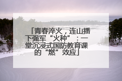 青春淬火，连山播下强军“火种”：一堂沉浸式国防教育课的“燃”效应