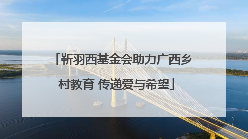 靳羽西基金会助力广西乡村教育 传递爱与希望