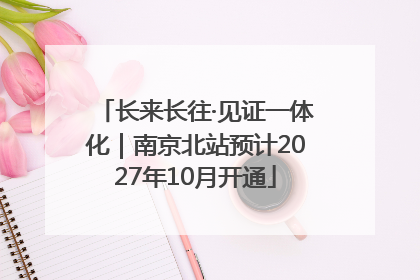 长来长往·见证一体化｜南京北站预计2027年10月开通
