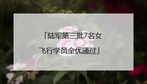 陆军第三批7名女飞行学员全优通过