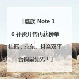魅族 Note 16 补货开售再获榜单桂冠，京东、抖音双平台销量领先！