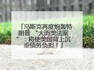 马斯克再度炮轰特朗普 “大而美法案”：将使美国背上沉重债务负担！