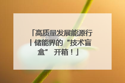 高质量发展能源行丨储能界的“技术盲盒” 开箱！