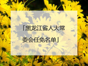 黑龙江省人大常委会任免名单