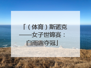 （体育）斯诺克——女子世锦赛：白雨露夺冠