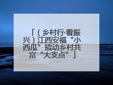 （乡村行·看振兴）江西安福“小西瓜”撬动乡村共富“大支点”