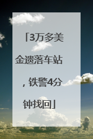 3万多美金遗落车站，铁警4分钟找回