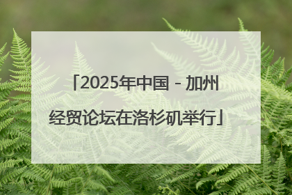 2025年中国－加州经贸论坛在洛杉矶举行