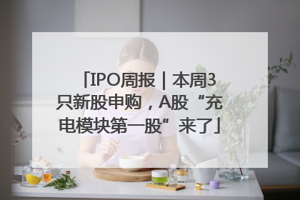 IPO周报｜本周3只新股申购，A股“充电模块第一股”来了